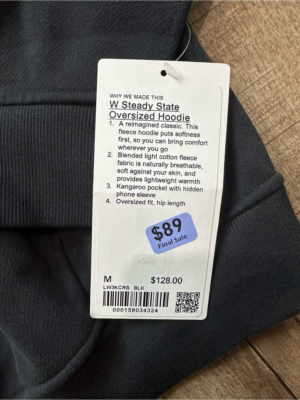 Lululemon W Steady State Oversized Hoodie (black) - NWT - Picture 3 of 8